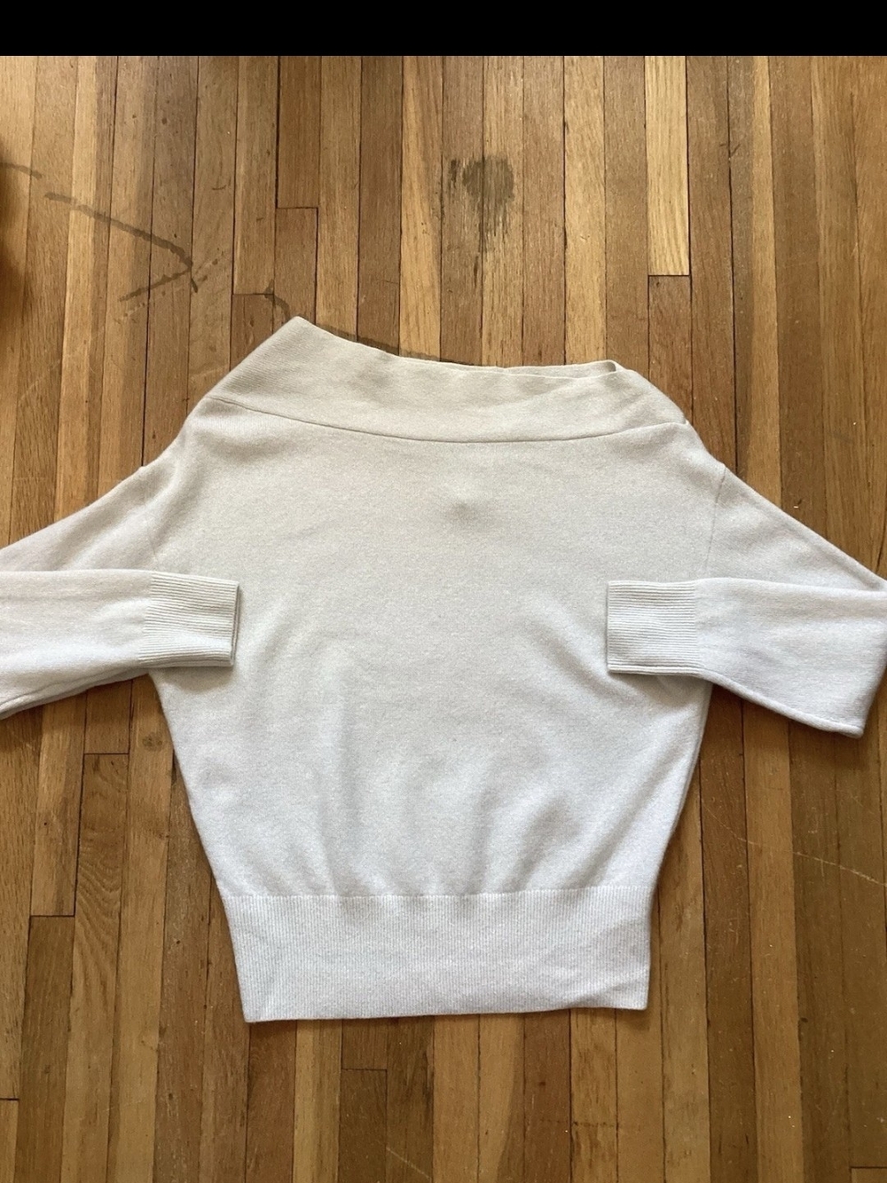 Brochu Walker Ladies Size XS Solid Ivory Speckled Sweater,Cashmere Blend,MINT